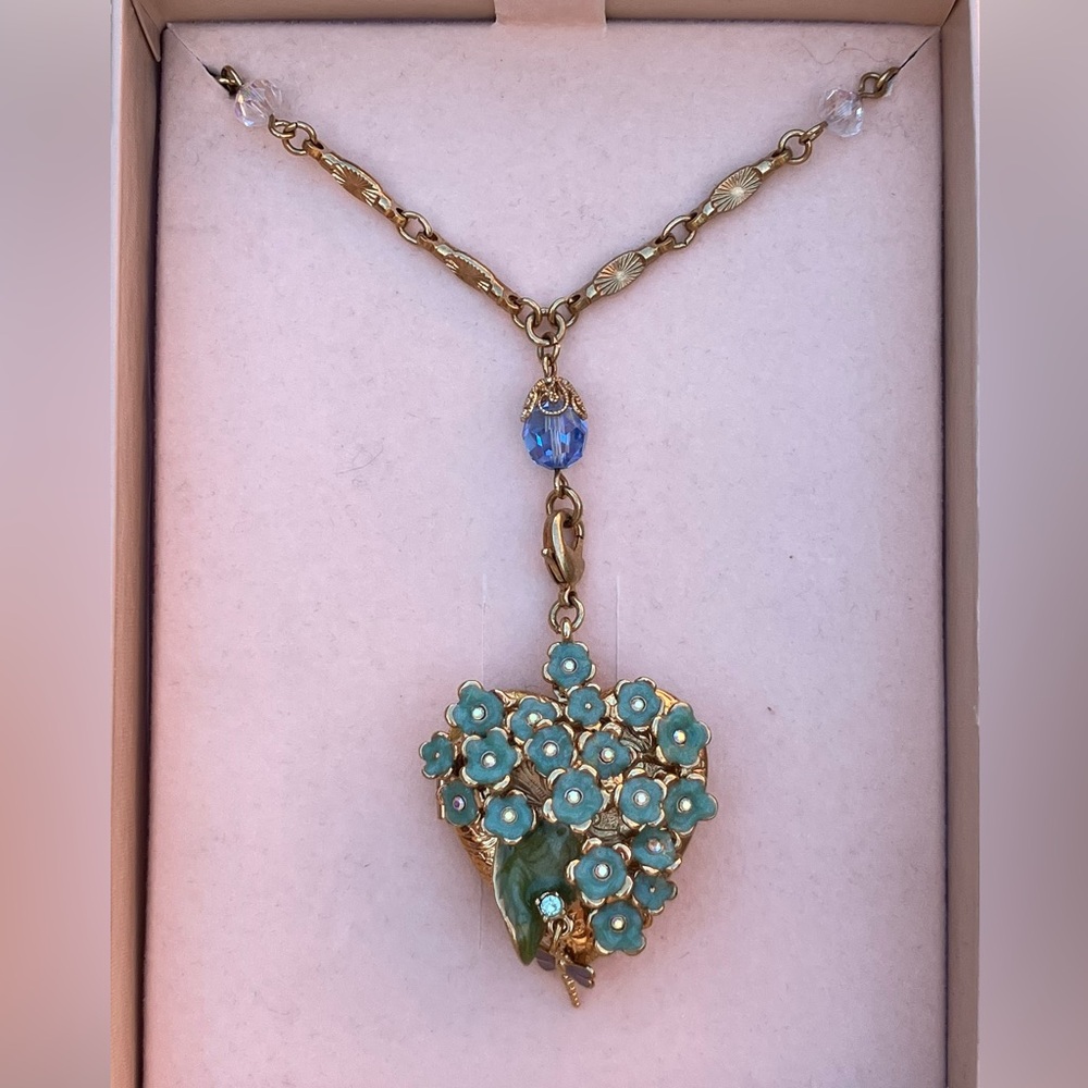 Kirks Folly Vintage Forget Me Knot Locket Necklace